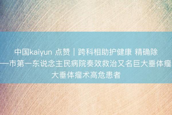 中国kaiyun 点赞｜跨科相助护健康 精确除瘤巧补漏——市第一东说念主民病院奏效救治又名巨大垂体瘤术高危患者