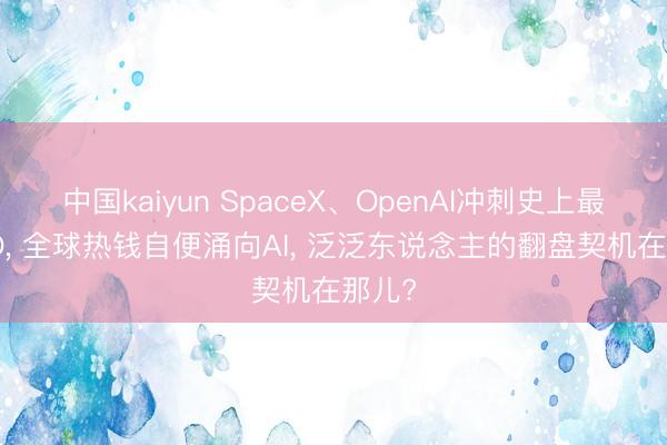 中国kaiyun SpaceX、OpenAI冲刺史上最大IPO， 全球热钱自便涌向AI， 泛泛东说念主的翻盘契机在那儿?