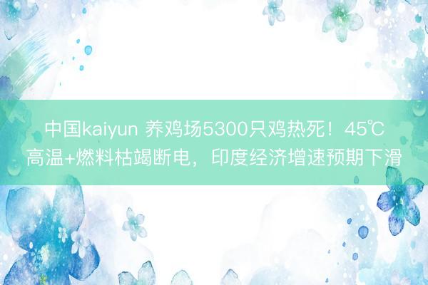 中国kaiyun 养鸡场5300只鸡热死！45℃高温+燃料枯竭断电，印度经济增速预期下滑