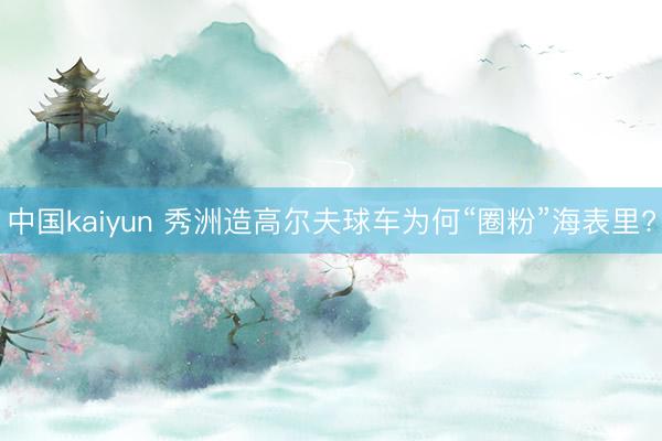 中国kaiyun 秀洲造高尔夫球车为何“圈粉”海表里?
