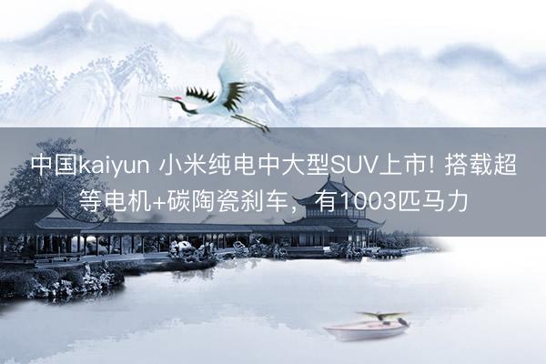 中国kaiyun 小米纯电中大型SUV上市! 搭载超等电机+碳陶瓷刹车，有1003匹马力