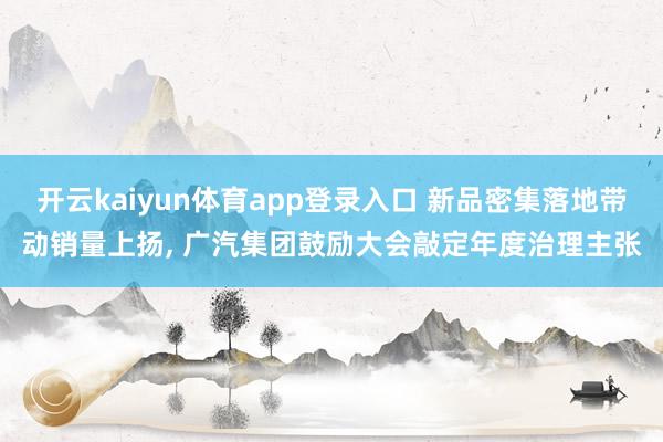 开云kaiyun体育app登录入口 新品密集落地带动销量上扬， 广汽集团鼓励大会敲定年度治理主张